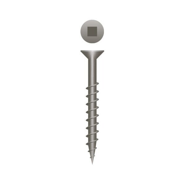 Newport Fasteners Wood Screw, #9, 2-1/2 in, Plain Case Hardened Steel Flat Head Square Drive, 2500 PK 427407-2500 - main